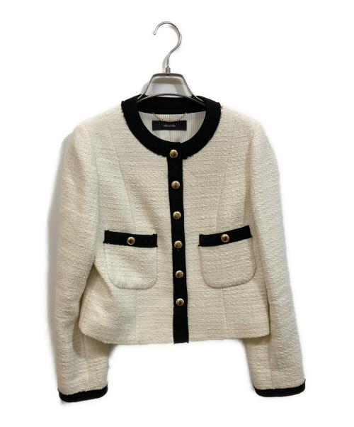 allureville（アルアバイル）allureville (アルアバイル) スクエアツイードクルージャケット アイボリー サイズ:SIZE 1の古着・服飾アイテム