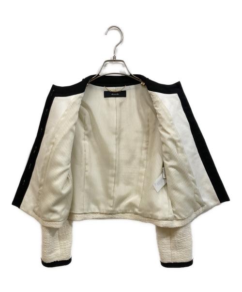 allureville（アルアバイル）allureville (アルアバイル) スクエアツイードクルージャケット アイボリー サイズ:SIZE 1の古着・服飾アイテム