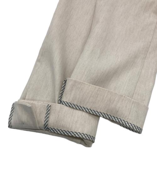 allureville（アルアバイル）allureville (アルアバイル) リネンストレッチノーカラーダブルジャケット アイボリー サイズ:SIZE 1の古着・服飾アイテム