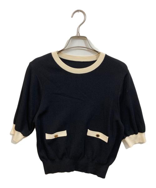 Loulou Willoughby（ルルウィルビー）Loulou Willoughby (ルルウィルビー) 総針クループルオーバー ブラック サイズ:	SIZE 2の古着・服飾アイテム