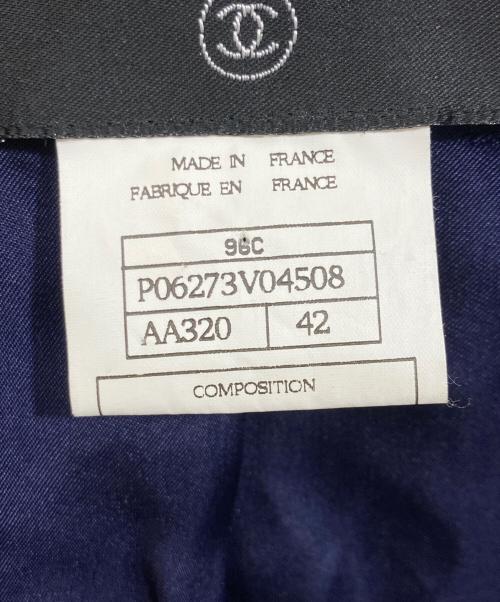 CHANEL（シャネル）CHANEL (シャネル) シルク混 ツイードジャケットセットアップ ネイビー サイズ:SIZE 42の古着・服飾アイテム