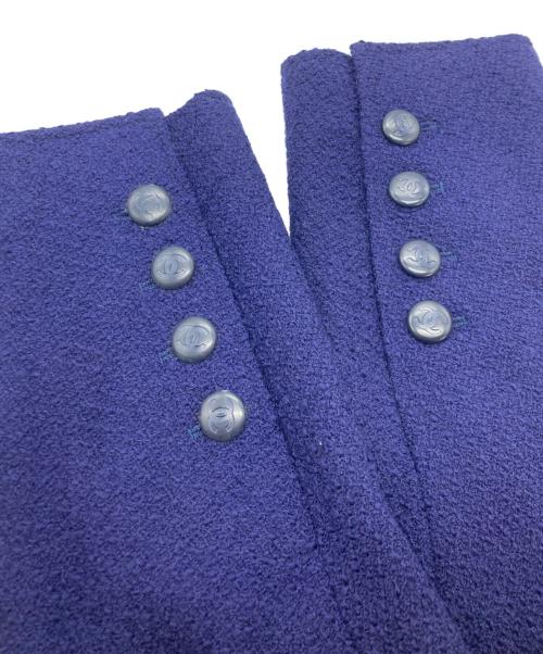 CHANEL（シャネル）CHANEL (シャネル) シルク混 ツイードジャケットセットアップ ネイビー サイズ:SIZE 42の古着・服飾アイテム