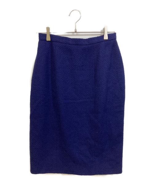 CHANEL（シャネル）CHANEL (シャネル) シルク混 ツイードジャケットセットアップ ネイビー サイズ:SIZE 42の古着・服飾アイテム