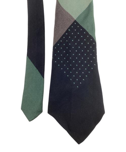 COMME des GARCONS HOMME PLUS（コムデギャルソンオムプリュス）COMME des GARCONS HOMME PLUS (コムデギャルソンオムプリュス) ネクタイ グリーン×ブラック サイズ:実寸をご確認くださいの古着・服飾アイテム