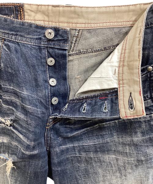 MARITHE+FRANCOIS GIRBAUD（マリテフランソワジルボー）MARITHE+FRANCOIS GIRBAUD (マリテフランソワジルボー) クロップドデニムパンツ インディゴ サイズ:SIZE Lの古着・服飾アイテム