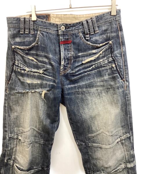 MARITHE+FRANCOIS GIRBAUD（マリテフランソワジルボー）MARITHE+FRANCOIS GIRBAUD (マリテフランソワジルボー) クロップドデニムパンツ インディゴ サイズ:SIZE Lの古着・服飾アイテム