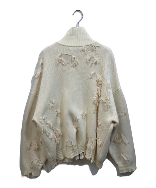 DANKE SCHON（ダンケ シェーン）Danke schon (ダンケ シェーン) DAMEGE DRIVERS KNIT ホワイト サイズ:SIZE Freeの古着・服飾アイテム