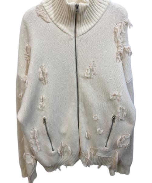 DANKE SCHON（ダンケ シェーン）Danke schon (ダンケ シェーン) DAMEGE DRIVERS KNIT ホワイト サイズ:SIZE Freeの古着・服飾アイテム