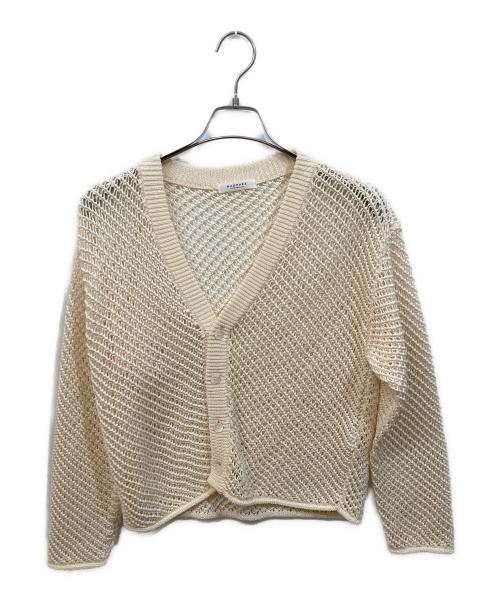 MACPHEE（マカフィー）MACPHEE (マカフィー) メッシュコットン Vネックカーディガン アイボリー サイズ:SIZE Sの古着・服飾アイテム