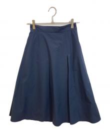 BLACK LABEL CRESTBRIDGE（ブラックレーベル クレストブリッジ）の古着「チェック切替フレアスカート」｜ネイビー