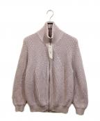 BATONERバトナ―）の古着「COTTON SIGNATURE DRIVERS KNIT」｜ライトピンク