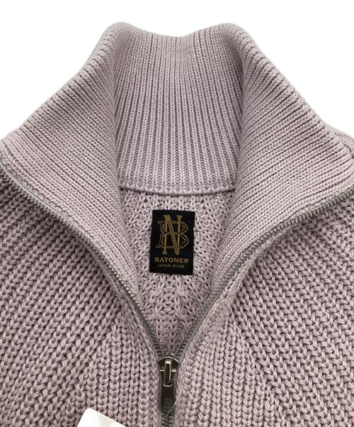BATONER（バトナ―）BATONER (バトナ―) COTTON SIGNATURE DRIVERS KNIT ライトピンク サイズ:Ｌの古着・服飾アイテム