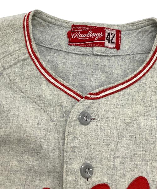 RAWLINGS（ローリングス）RAWLINGS (ローリングス) ヴィンテージベースボールシャツ グレー サイズ:42の古着・服飾アイテム