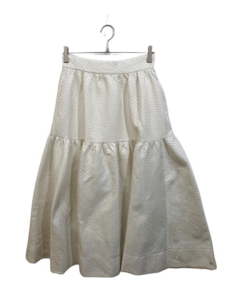 CADUNE（カデュネ）CADUNE (カデュネ) ドットジャガードスカート アイボリー サイズ:SIZE 38の古着・服飾アイテム