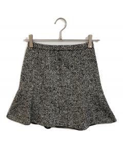 中古・古着通販】DRAWER (ドゥロワー) チェックウールスカート グレー