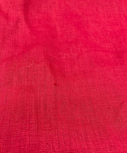 PONT DE CHALONS（ポンデシャロン）PONT DE CHALONS (ポンデシャロン) リネン フリル袖 ワンピース レッド サイズ:Freeの古着・服飾アイテム