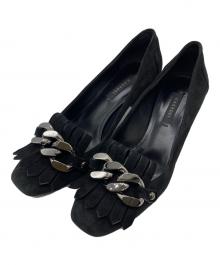 CASADEI（カサディ）の古着「チェーンフリンジパンプス」｜ブラック