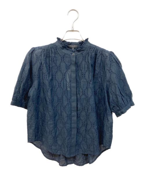 rag&bone（ラグアンドボーン）rag&bone (ラグアンドボーン) レースブラウス ネイビー サイズ:Sの古着・服飾アイテム