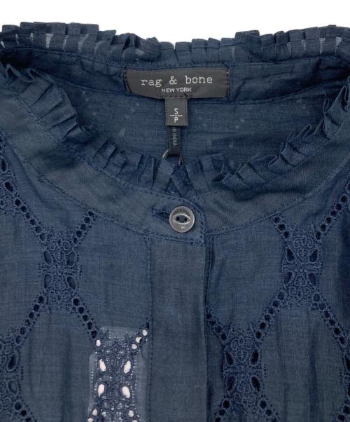 rag&bone（ラグアンドボーン）rag&bone (ラグアンドボーン) レースブラウス ネイビー サイズ:Sの古着・服飾アイテム