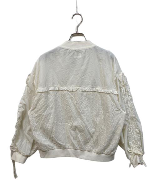 merry jenny（メリージェニー）merry jenny (メリージェニー) レースribbonギャザーブルゾン ホワイト サイズ:	SIZE Freeの古着・服飾アイテム