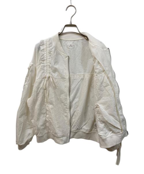 merry jenny（メリージェニー）merry jenny (メリージェニー) レースribbonギャザーブルゾン ホワイト サイズ:	SIZE Freeの古着・服飾アイテム