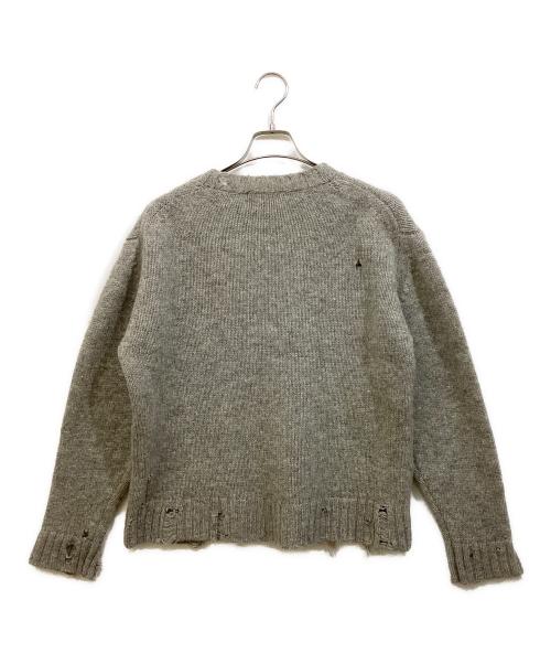 UNUSED（アンユーズド）UNUSED (アンユーズド) 3G Crew neck damage knit グレー サイズ:2の古着・服飾アイテム