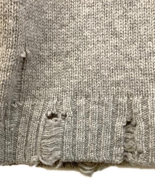 UNUSED（アンユーズド）UNUSED (アンユーズド) 3G Crew neck damage knit グレー サイズ:2の古着・服飾アイテム