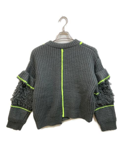 AULA AILA（アウラアイラ）AULA AILA (アウラアイラ) ループフリンジニットカーディガン LOOP FRINGE KNIT CARDIGAN ブラック サイズ:SIZE 0の古着・服飾アイテム