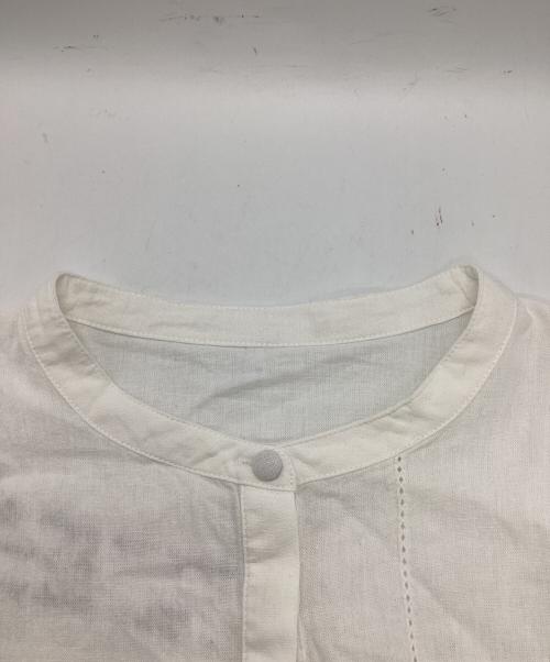 SIMPLICITE（シンプリシテ）simplicite (シンプリシテ) 手洗い可 / リネン混エンブロイダリードルマンシャツ ホワイト サイズ:実寸をご確認くださいの古着・服飾アイテム