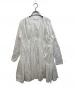 merletteマーレット）の古着「ランダムウエストピンタック ティアードドレス」｜ホワイト