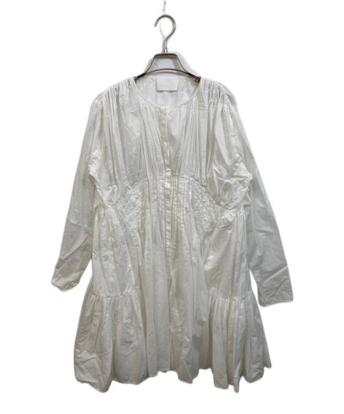 merlette（マーレット）merlette (マーレット) ランダムウエストピンタック ティアードドレス ホワイト サイズ:Sの古着・服飾アイテム