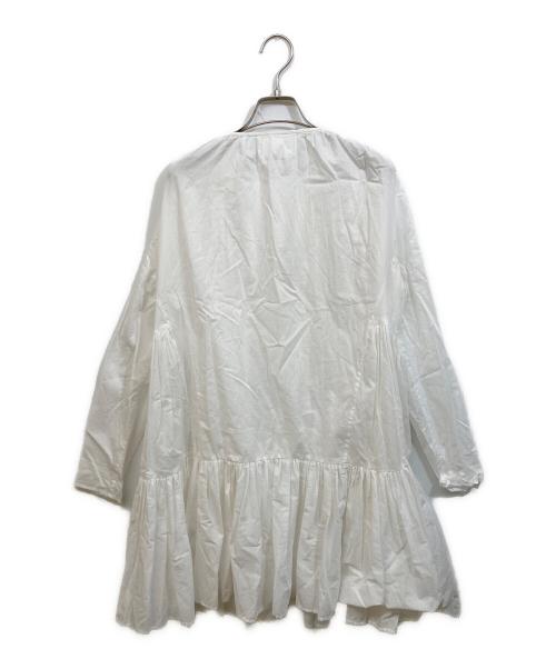 merlette（マーレット）merlette (マーレット) ランダムウエストピンタック ティアードドレス ホワイト サイズ:Sの古着・服飾アイテム