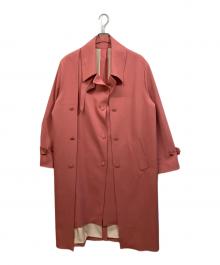 ROKH（ロク）の古着「layered double breasted long coat」｜ピンク