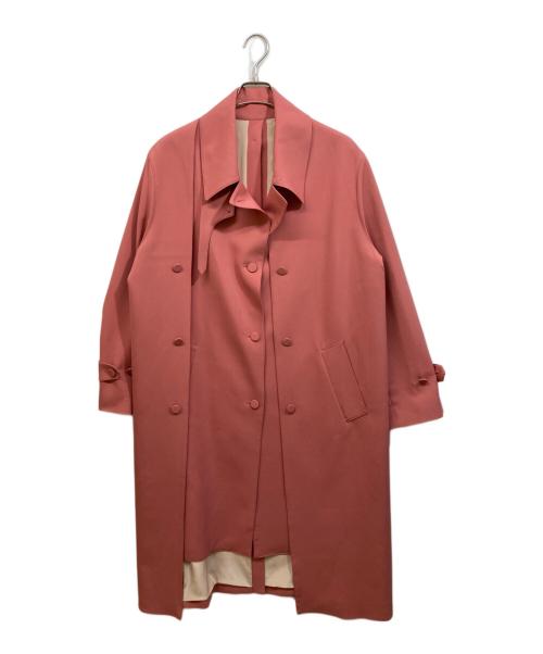 ROKH（ロク）ROKH (ロク) layered double breasted long coat ピンク サイズ:Sの古着・服飾アイテム