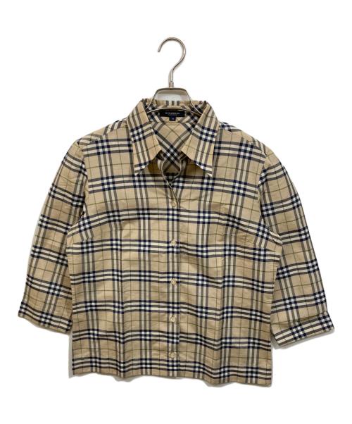 BURBERRY LONDON（バーバリーロンドン）BURBERRY LONDON (バーバリーロンドン) 7分袖シルク混シャツ ベージュ サイズ:40の古着・服飾アイテム