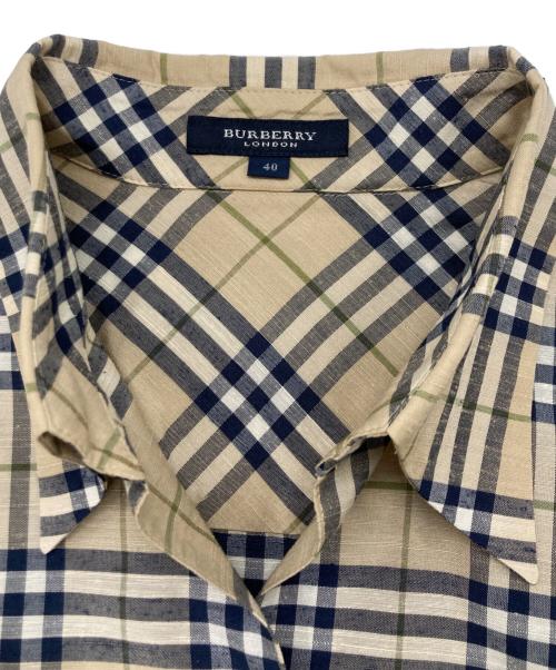 BURBERRY LONDON（バーバリーロンドン）BURBERRY LONDON (バーバリーロンドン) 7分袖シルク混シャツ ベージュ サイズ:40の古着・服飾アイテム