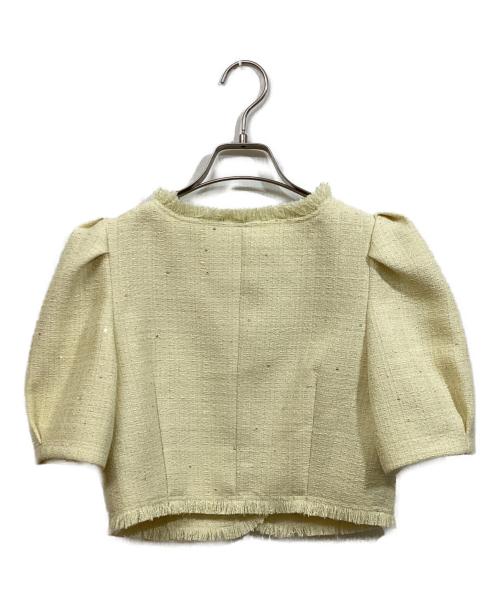 Lily Brown（リリーブラウン）Lily Brown (リリーブラウン) ハーフスリーブツイードジャケット イエロー サイズ:	SIZE Freeの古着・服飾アイテム
