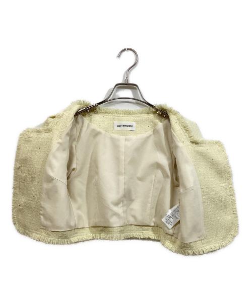 Lily Brown（リリーブラウン）Lily Brown (リリーブラウン) ハーフスリーブツイードジャケット イエロー サイズ:	SIZE Freeの古着・服飾アイテム