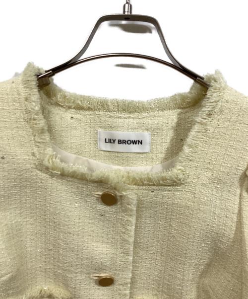 Lily Brown（リリーブラウン）Lily Brown (リリーブラウン) ハーフスリーブツイードジャケット イエロー サイズ:	SIZE Freeの古着・服飾アイテム