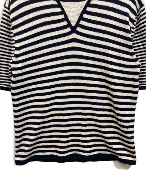 BURBERRY（バーバリー）BURBERRY (バーバリー) ボーダーニット ネイビー サイズ:Lの古着・服飾アイテム