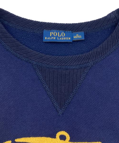 POLO RALPH LAUREN（ポロ・ラルフローレン）POLO RALPH LAUREN (ポロ・ラルフローレン) クルーネックスウェット ネイビー サイズ:Mの古着・服飾アイテム