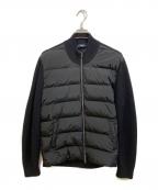 HERNOヘルノ）の古着「ポリエステル×5ゲージウールハイブリッドダウンニットブルゾン」｜ブラック