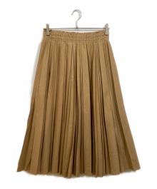 VERMEIL par iena（ヴェルメイユ パー イエナ）の古着「綿麻ランダムプリーツスカート」｜ベージュ