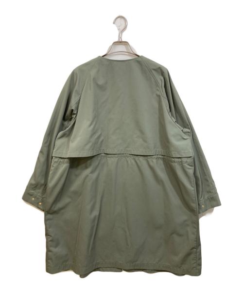 23区（ニジュウサンク）23区 (ニジュウサンク) ライトツイル ノーカラーコート カーキ サイズ:46の古着・服飾アイテム