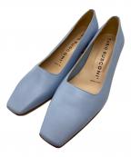 FABIO RUSCONIファビオルスコーニ）の古着「ローヒールスクエアトウパンプス」｜スカイブルー