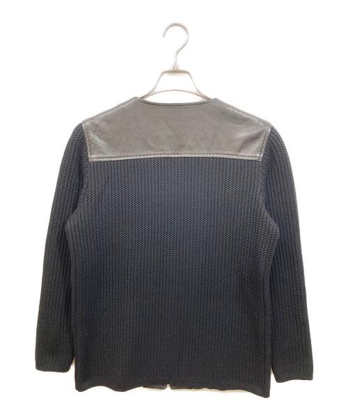 GUCCI（グッチ）GUCCI (グッチ) ニット切替レザージャケット ブラック サイズ:44の古着・服飾アイテム