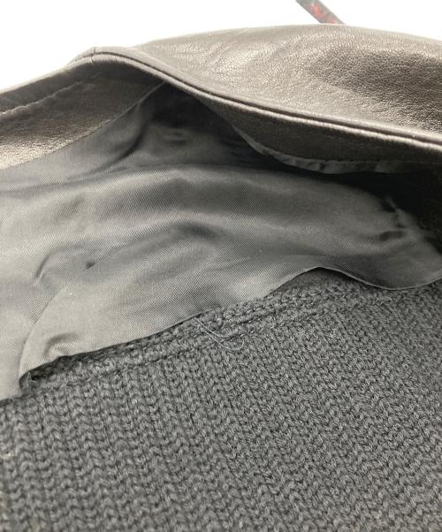 GUCCI（グッチ）GUCCI (グッチ) ニット切替レザージャケット ブラック サイズ:44の古着・服飾アイテム