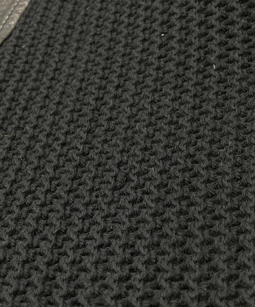 GUCCI（グッチ）GUCCI (グッチ) ニット切替レザージャケット ブラック サイズ:44の古着・服飾アイテム