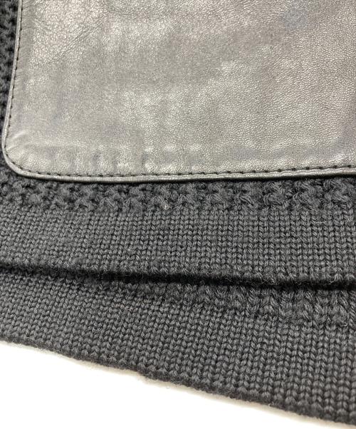 GUCCI（グッチ）GUCCI (グッチ) ニット切替レザージャケット ブラック サイズ:44の古着・服飾アイテム