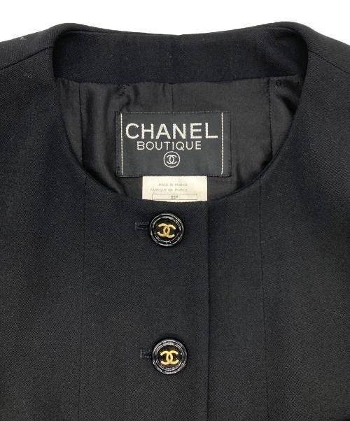 CHANEL（シャネル）CHANEL (シャネル) ココボタン ノーカラージャケット ブラック サイズ:44の古着・服飾アイテム